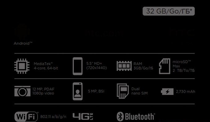 HTC Desire 12 leaked retail box