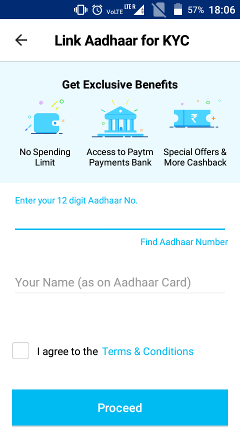 kyc form in paytm app