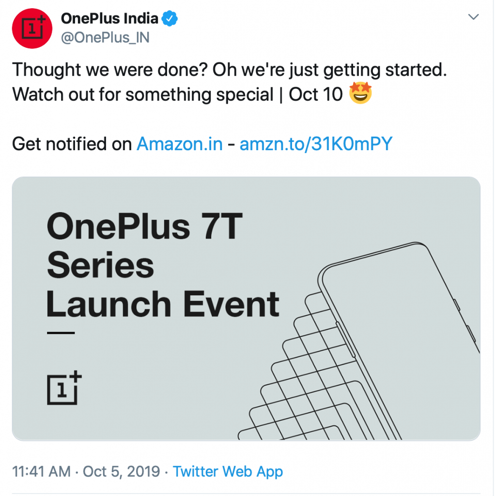 OnePlus 7T Pro is Coming to India on October 10