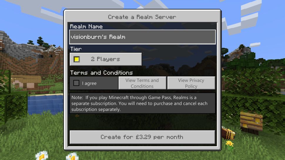 minecraft realms price ps4