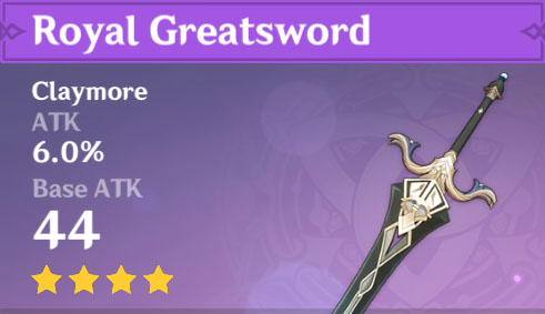 Genshin Impact Royal Greatsword: A Royal Weapon
