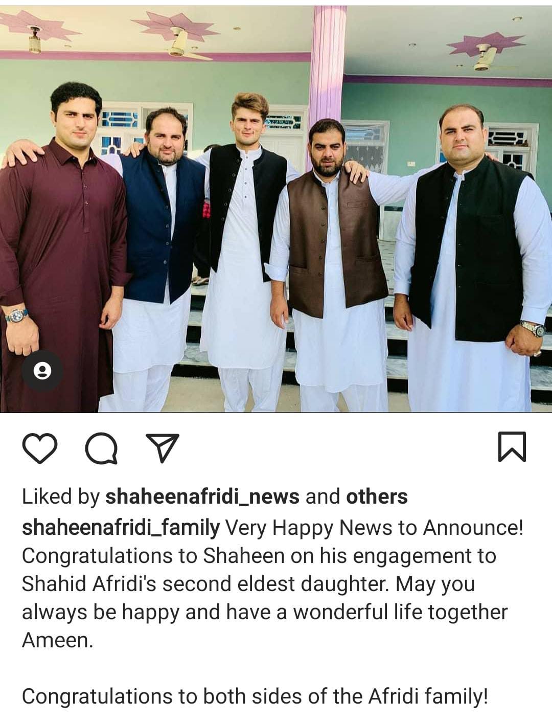 Shaheen Afridi Marriage -Rumours Spread as Pakistan’s Pace Bowler to Tie Knot with the Second Eldest Daughter of Shahid Afridi