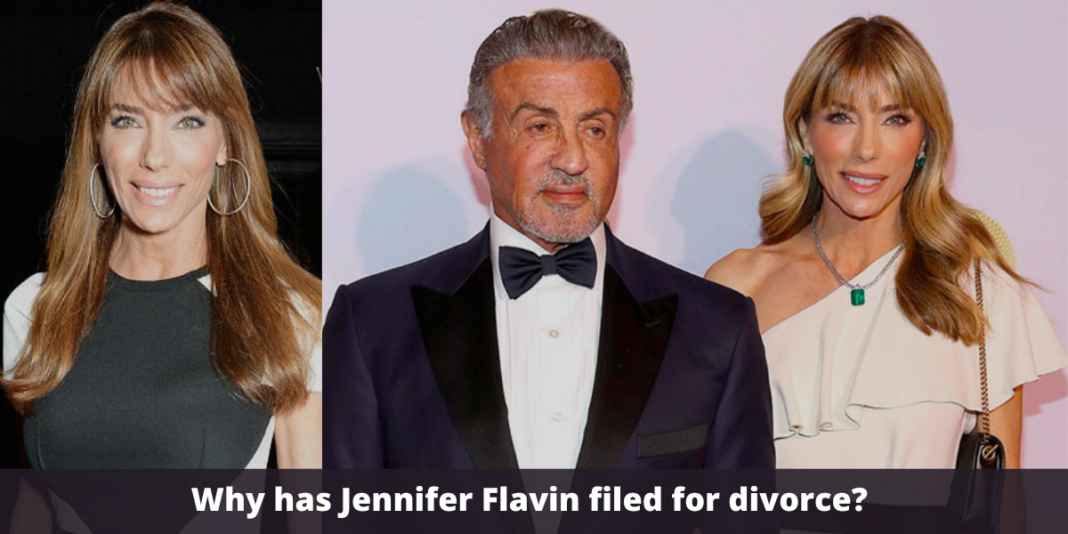 Why has Jennifer Flavin filed for divorce?