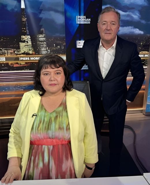 Fiona Harvey with public at Piers Morgon show