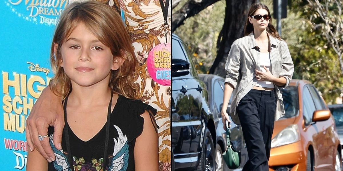 Kaia Gerber then and now
