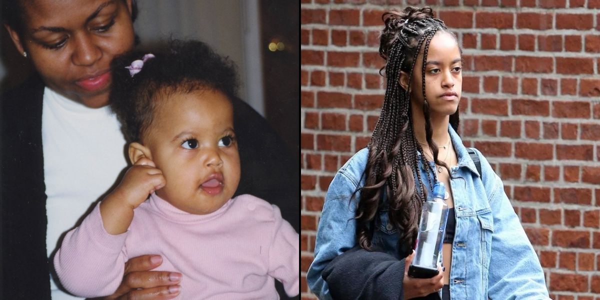 Malina Obama then and now