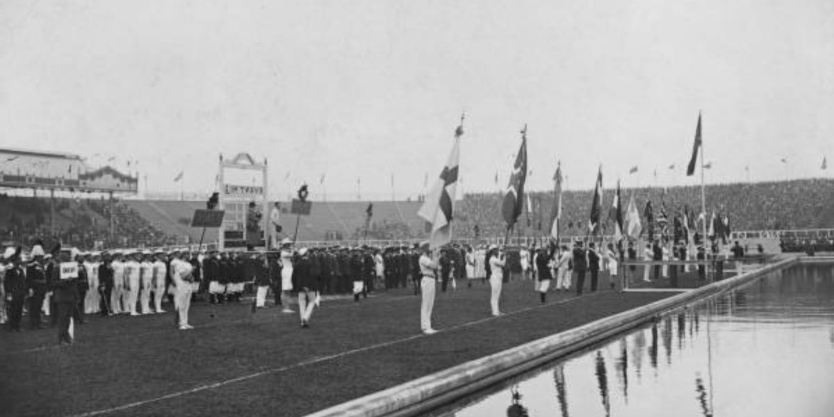 Athletes Raise their National Flags in the Opening Ceremony