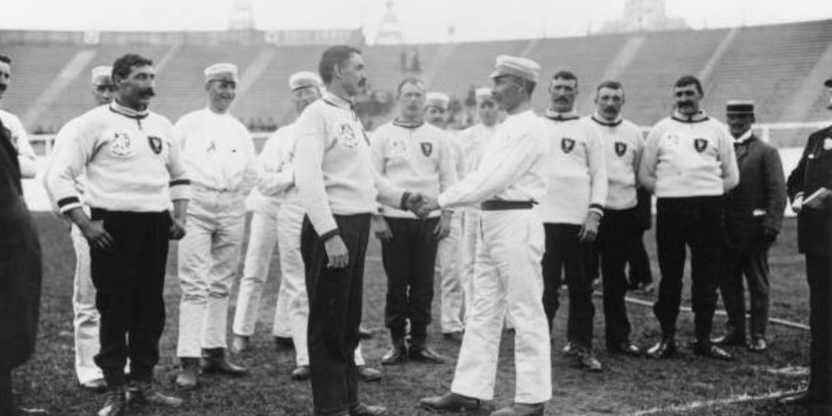 Captains of Tug Of War Teams Shake Hands