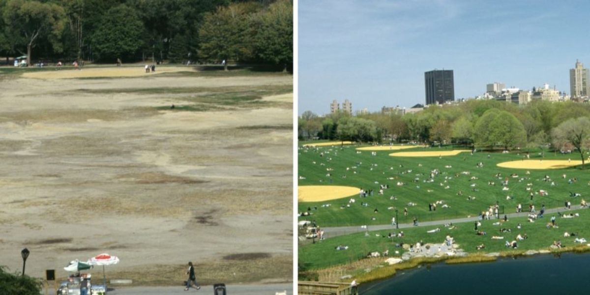 Central Park then and now
