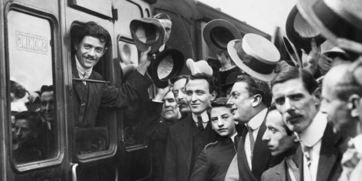 Dorando Pietri Departing After The 1908 Games in London