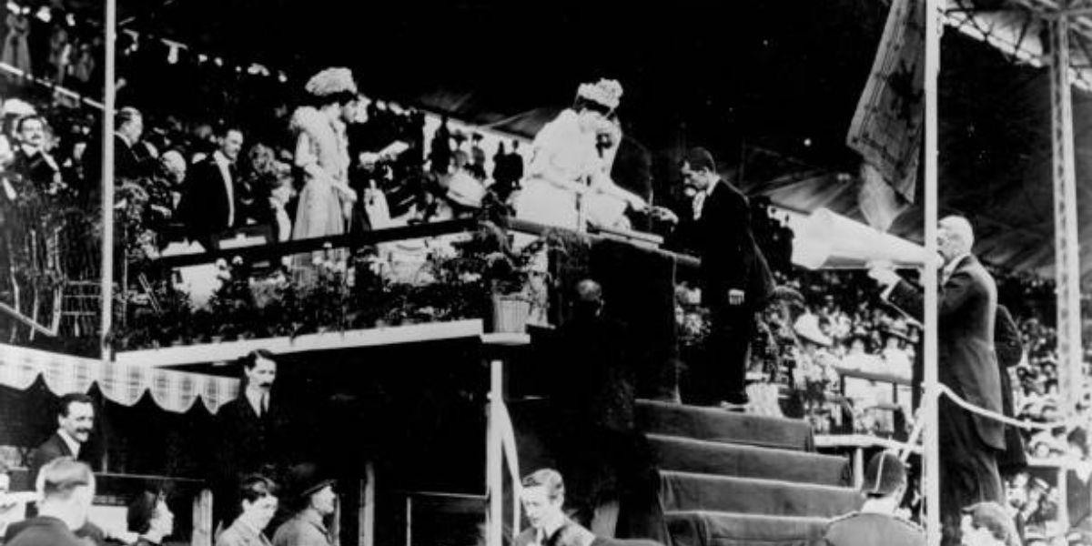 George Larner Captured While Receiving a Gold Medal