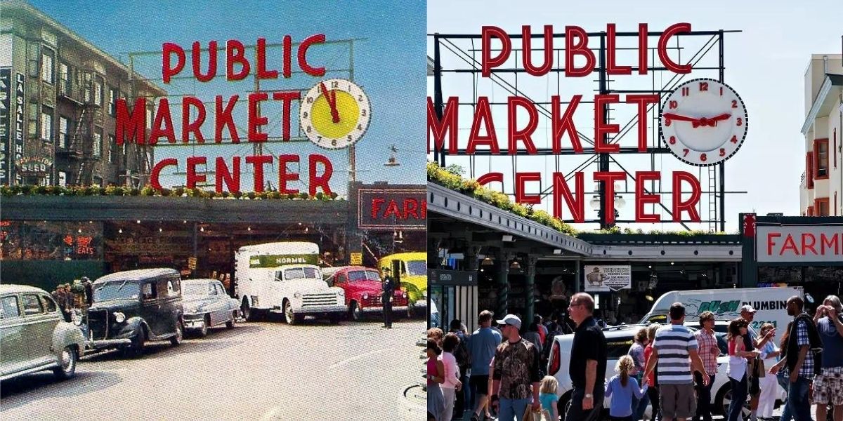 Pike Place Market then and now