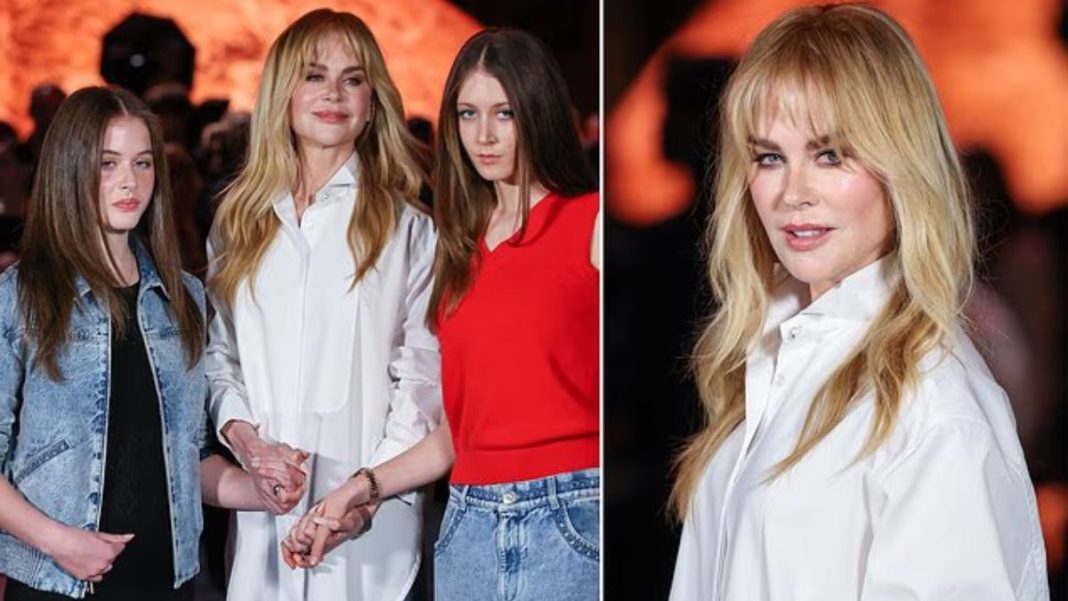 Nicole Kidman Confesses To Feeling “Nervous” During Public Appearance With Daughters